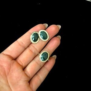 925 jade earrings and ring
